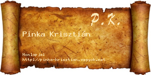 Pinka Krisztián névjegykártya